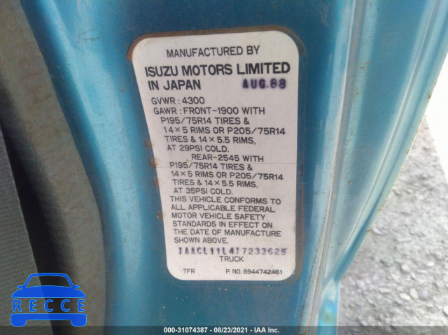 1988 ISUZU CONVENTIONAL SHORT BED JAACL11L4J7233625 image 8