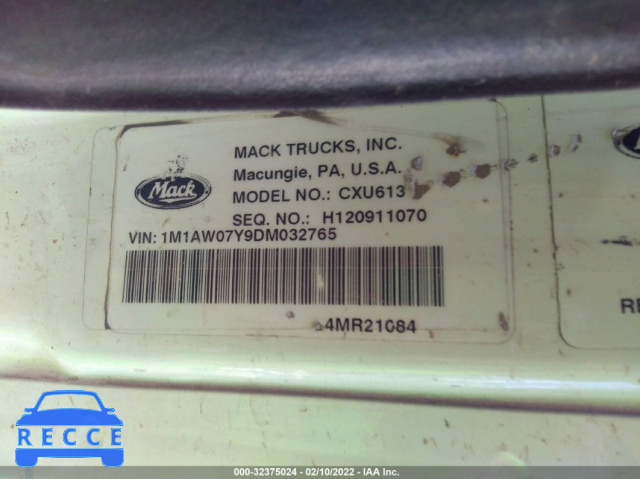 2013 MACK CXU613 CXU600 1M1AW07Y9DM032765 image 8