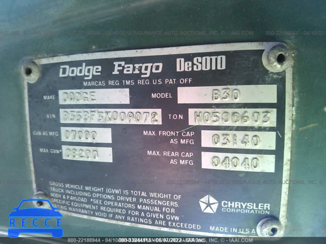 1973 DODGE VAN B35BF3X009072 image 8