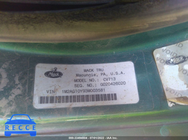 2003 MACK 700 CV700 1M2AG10Y93M003581 image 8
