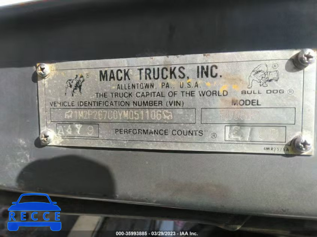 2000 MACK RD688S RD600 1M2P267C0YM051106 зображення 8