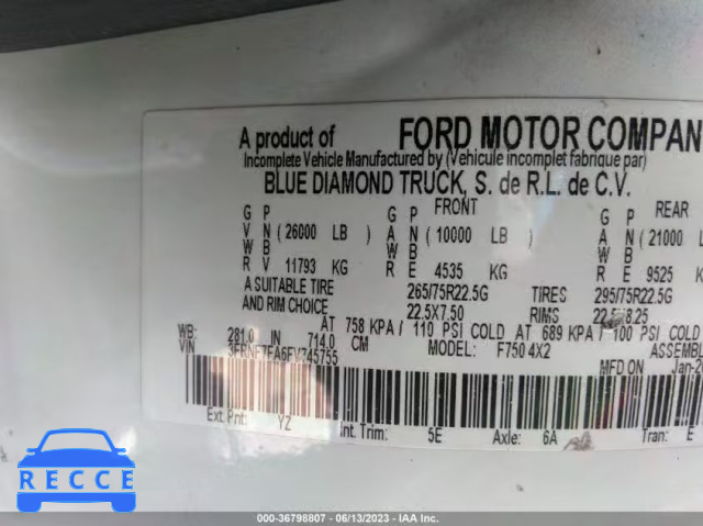 2015 FORD SUPER DUTY F-750 XL/XLT 3FRNF7FA6FV745755 image 8