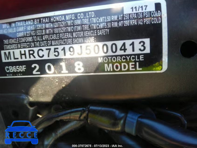 2018 HONDA CB650 F MLHRC7519J5000413 image 9