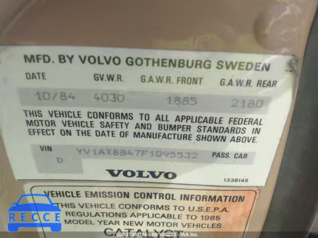 1985 VOLVO 244 DL/GL YV1AX8847F1095532 image 8