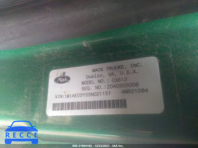 2005 MACK CX613 CX600 1M1AE05Y55N021151 image 8
