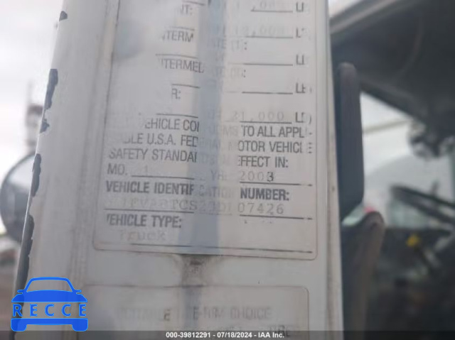 2003 FREIGHTLINER MEDIUM CONVENTIONAL FL70 1FVABTCS23DL07426 image 7