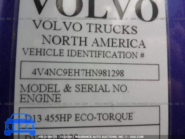 2017 VOLVO VNL L 4V4NC9EH7HN981298 Bild 9