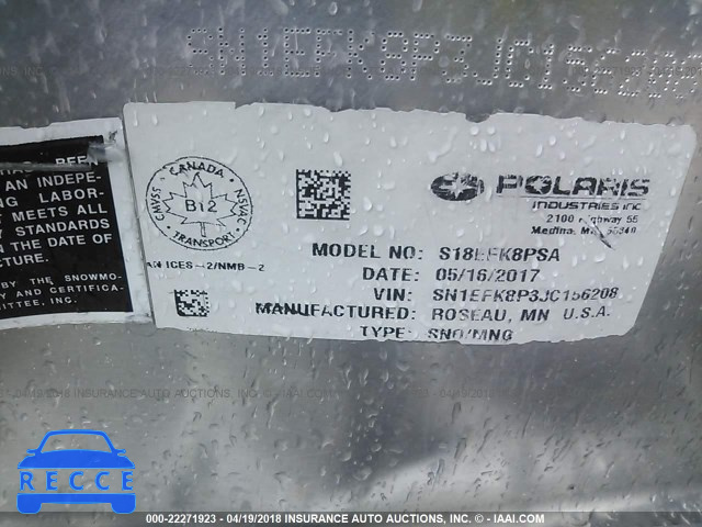 2018 POLARIS INDY 800 RMK SN1EFK8P3JC156208 image 8