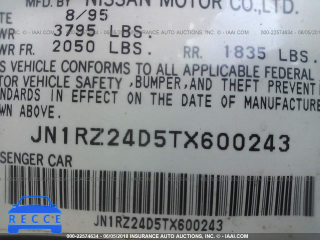 1996 NISSAN 300ZX JN1RZ24D5TX600243 image 8