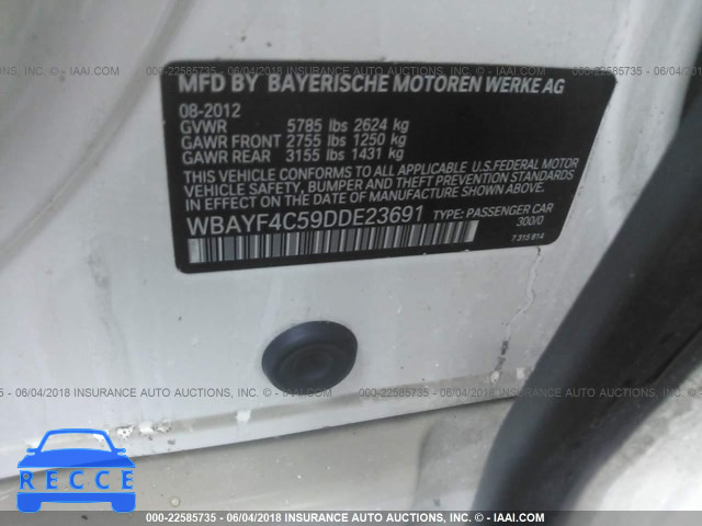 2013 BMW 740 LXI WBAYF4C59DDE23691 image 8