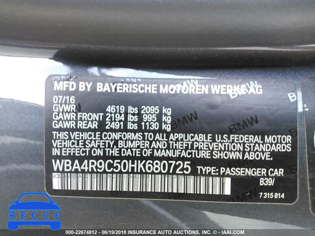 2017 BMW 430XI WBA4R9C50HK680725 image 8
