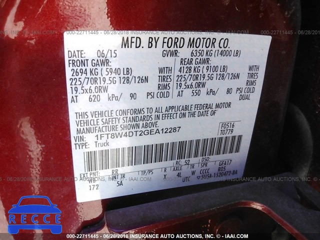 2016 FORD F450 SUPER DUTY 1FT8W4DT2GEA12287 image 9