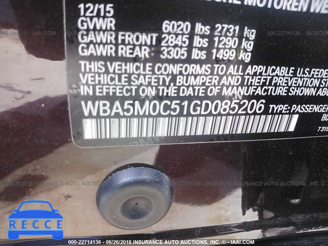 2016 BMW 550 XIGT WBA5M0C51GD085206 image 8