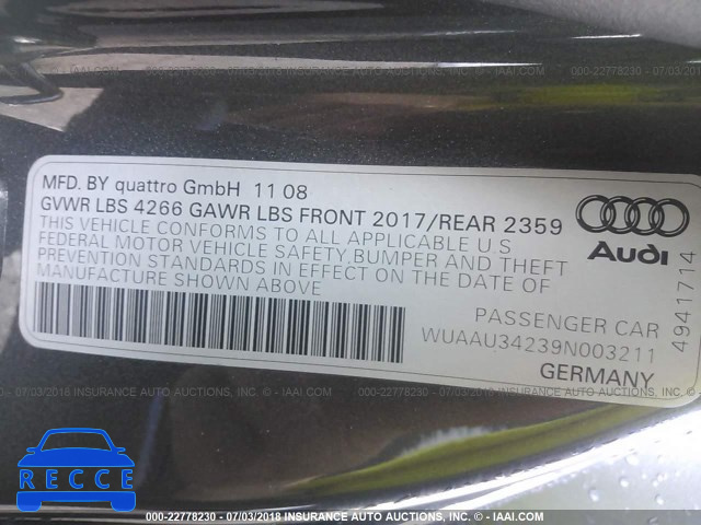 2009 AUDI R8 4.2 QUATTRO WUAAU34239N003211 image 8