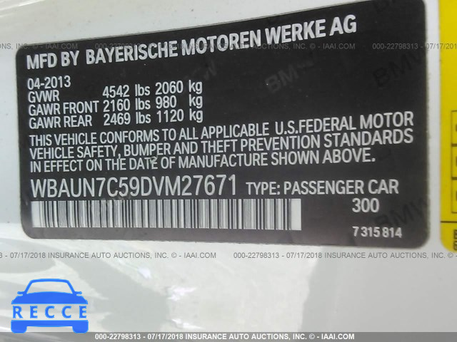 2013 BMW 135 I/IS WBAUN7C59DVM27671 image 8