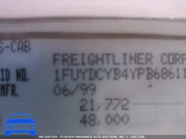 2000 FREIGHTLINER CONVENTIONAL FLD120 1FUYDCYB4YPB68611 Bild 9