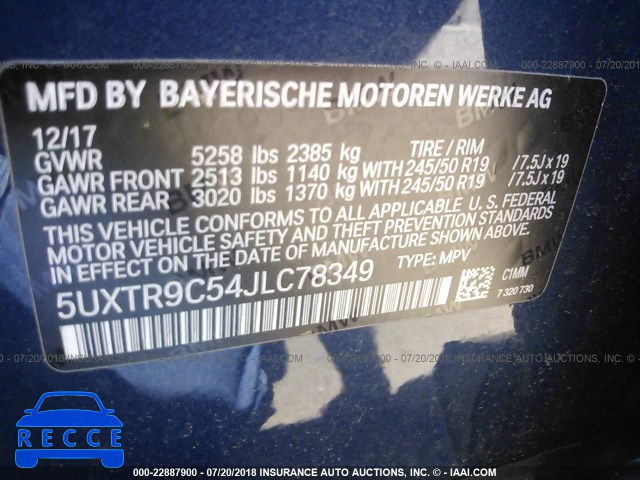 2018 BMW X3 XDRIVE30I 5UXTR9C54JLC78349 image 8