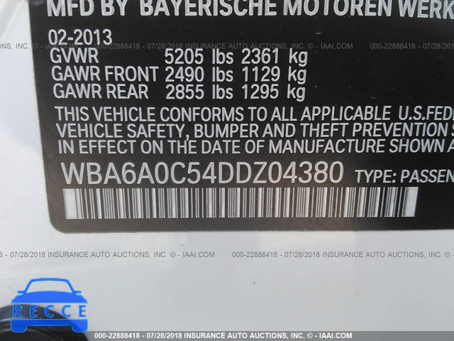 2013 BMW 640 I WBA6A0C54DDZ04380 Bild 8