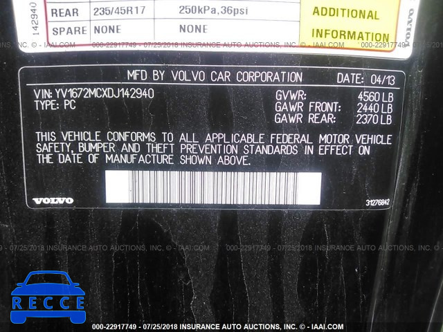 2013 VOLVO C70 T5 YV1672MCXDJ142940 image 8