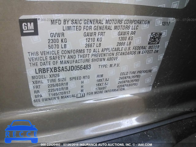 2018 BUICK ENVISION PREFERRED LRBFXBSA5JD056483 image 8