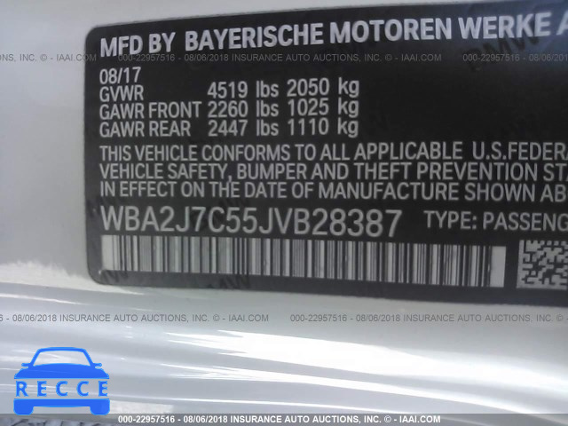 2018 BMW M240XI WBA2J7C55JVB28387 Bild 8
