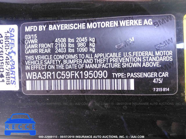 2015 BMW 435 I WBA3R1C59FK195090 зображення 8