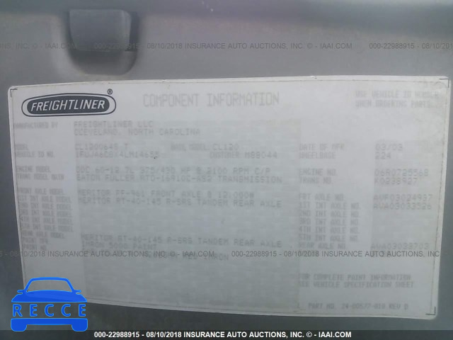 2004 FREIGHTLINER CONVENTIONAL COLUMBIA 1FUJA6CGX4LM14655 image 9
