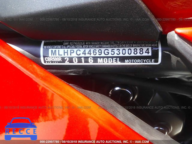 2016 HONDA CBR500 R MLHPC4469G5300884 image 9