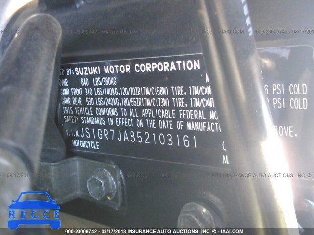 2005 SUZUKI GSX-R750 K JS1GR7JA852103161 image 9