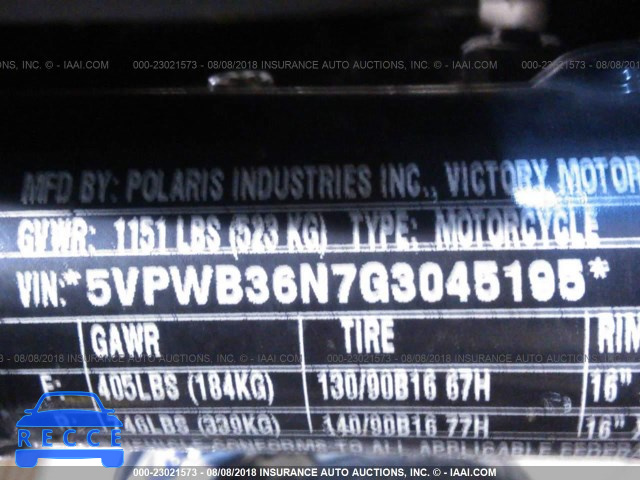 2016 VICTORY MOTORCYCLES HIGH-BALL 5VPWB36N7G3045195 image 9