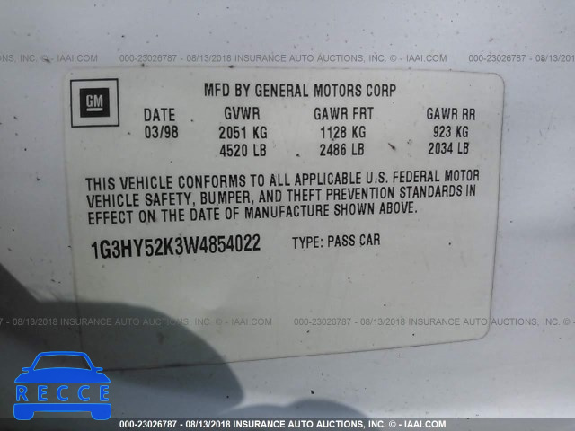 1998 OLDSMOBILE LSS 1G3HY52K3W4854022 image 8