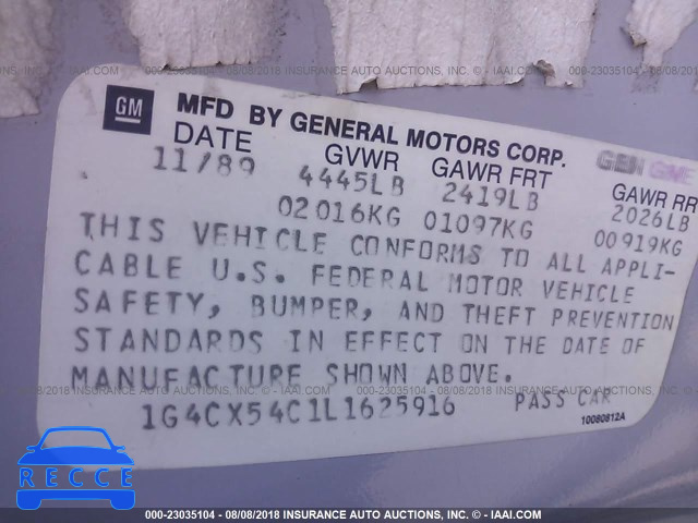1990 BUICK ELECTRA LIMITED 1G4CX54C1L1625916 image 8