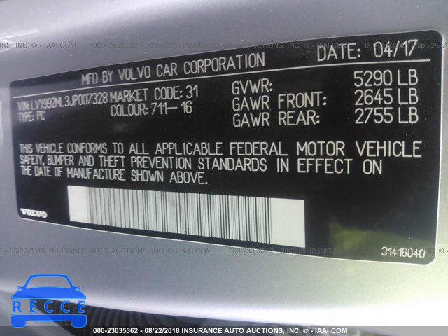 2018 VOLVO S90 T6/INSCRIPTION LVY992ML3JP007328 image 8