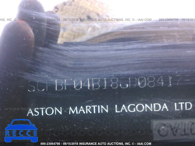 2008 ASTON MARTIN V8 VANTAGE SCFBF04B18GD08417 зображення 8