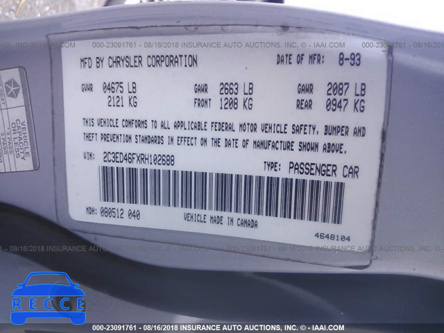 1994 CHRYSLER NEW YORKER LH-BODY 2C3ED46FXRH102688 image 8