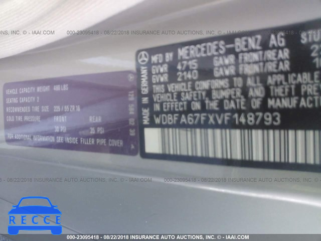 1997 MERCEDES-BENZ SL 500 WDBFA67FXVF148793 image 8