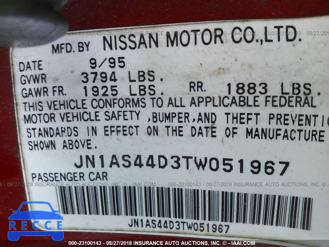 1996 NISSAN 240SX SE JN1AS44D3TW051967 image 8