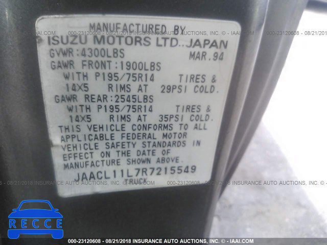 1994 ISUZU CONVENTIONAL SHORT BED JAACL11L7R7215549 image 8