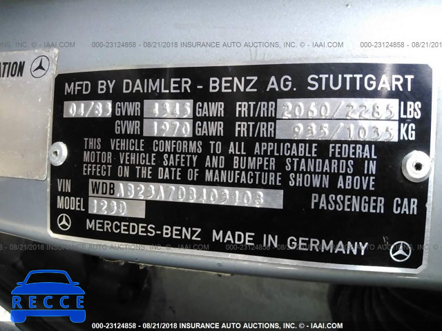 1983 MERCEDES-BENZ 240 D WDBAB23A7DB403108 image 8