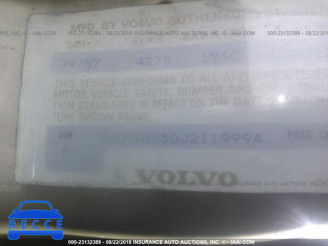 1988 VOLVO 740 GLE YV1FX8850J2119994 image 8