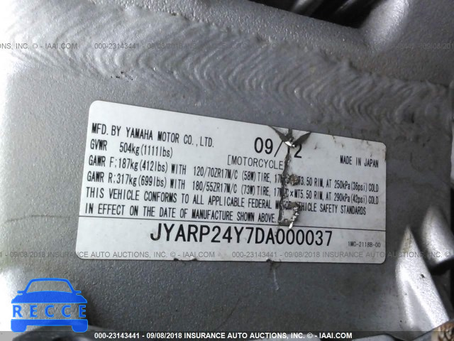 2013 YAMAHA FJR1300 AC JYARP24Y7DA000037 image 9