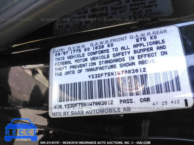 1998 SAAB 900 SE TURBO YS3DF75N1W7003012 image 8