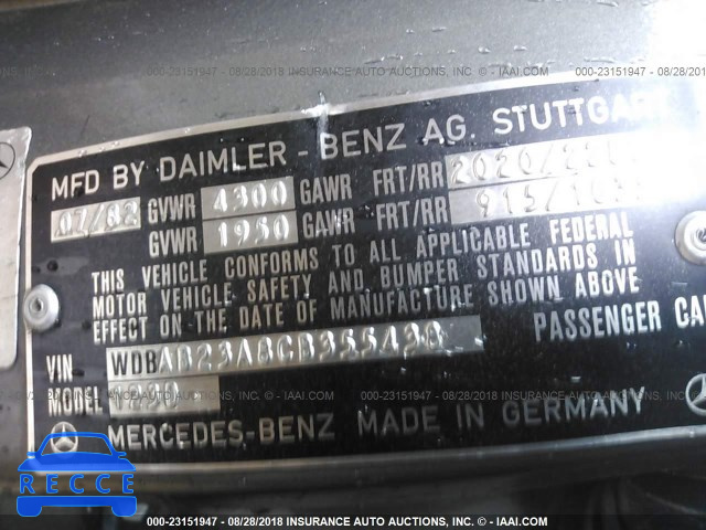 1982 MERCEDES-BENZ 240 D WDBAB23A8CB355438 image 8