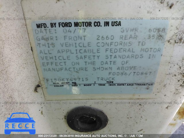 1977 FORD F-150 0000000F15BY49715 Bild 8