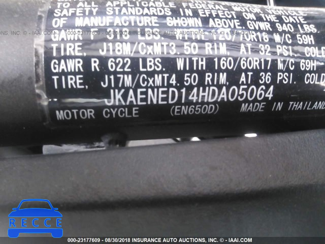 2017 KAWASAKI EN650 D JKAENED14HDA05064 image 9