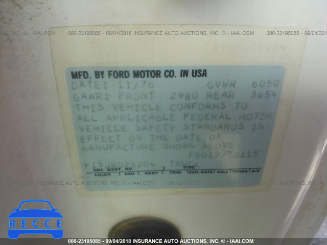 1977 FORD F100 F15JR028204 image 8