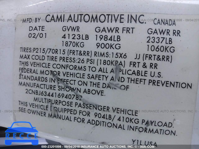 2001 CHEVROLET TRACKER LT 2CNBJ634416940782 image 8