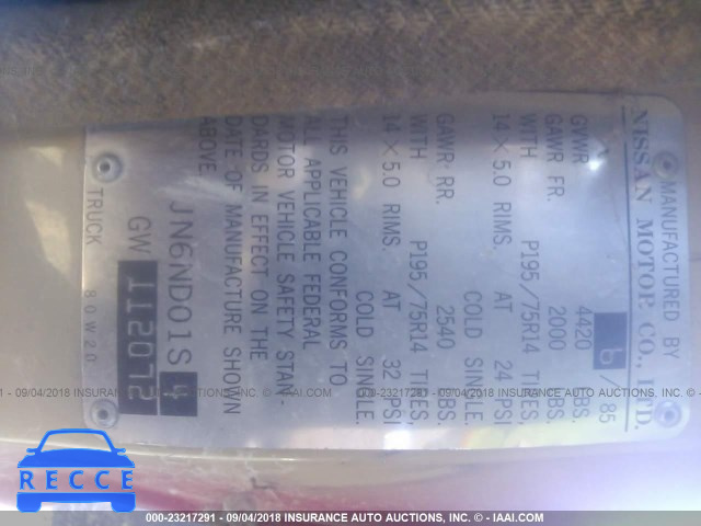 1986 NISSAN 720 JN6ND01S4GW112072 image 8