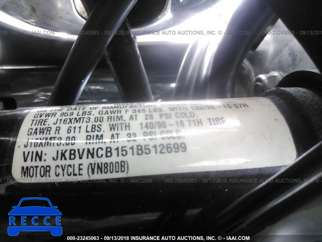 2001 KAWASAKI VN800 B JKBVNCB151B512699 зображення 9