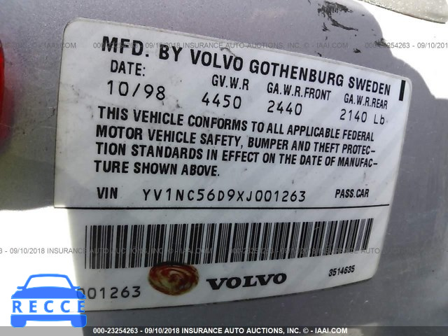 1999 VOLVO C70 TURBO YV1NC56D9XJ001263 image 8